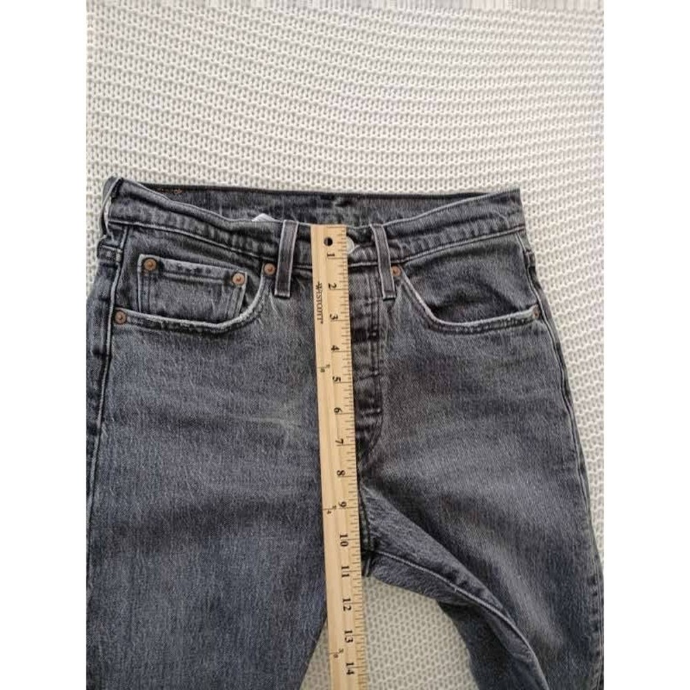 Levi's 501 Skinny Jeans Gray Black High Rise Raw Hem 26x29 - Picture 5 of 13